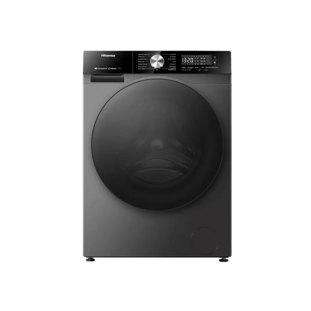 Hisense Front Load, WASH 8 KG, DRYER 5 KG, Silver Color, Inverter Motor Smart Control, Rpm 1400Motor, CONNECT LIFE - WD 3S8043BT